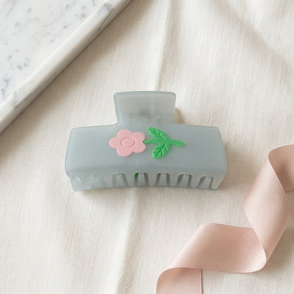 Floral Motif Cellulose Hair Claw