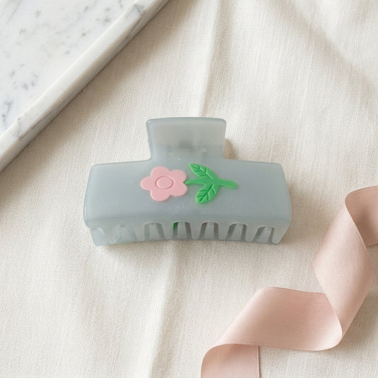 Floral Motif Cellulose Hair Claw