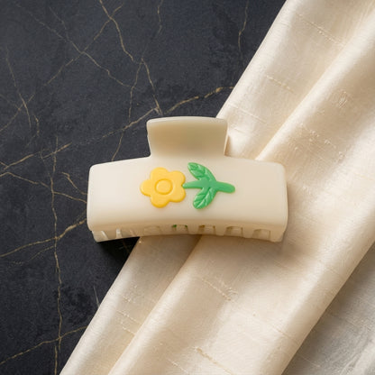 Floral Motif Cellulose Hair Claw