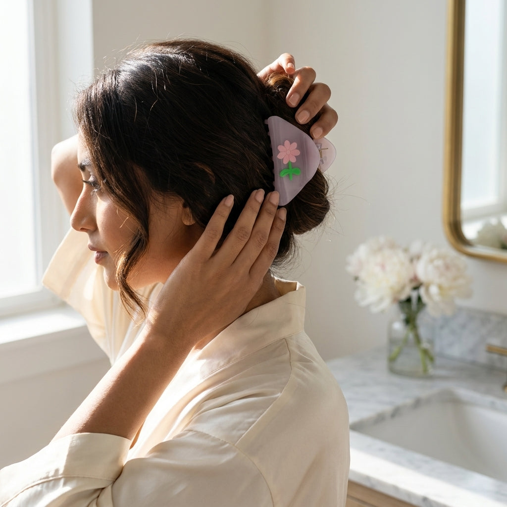 Triangle Daisy Cellulose Hair Claw