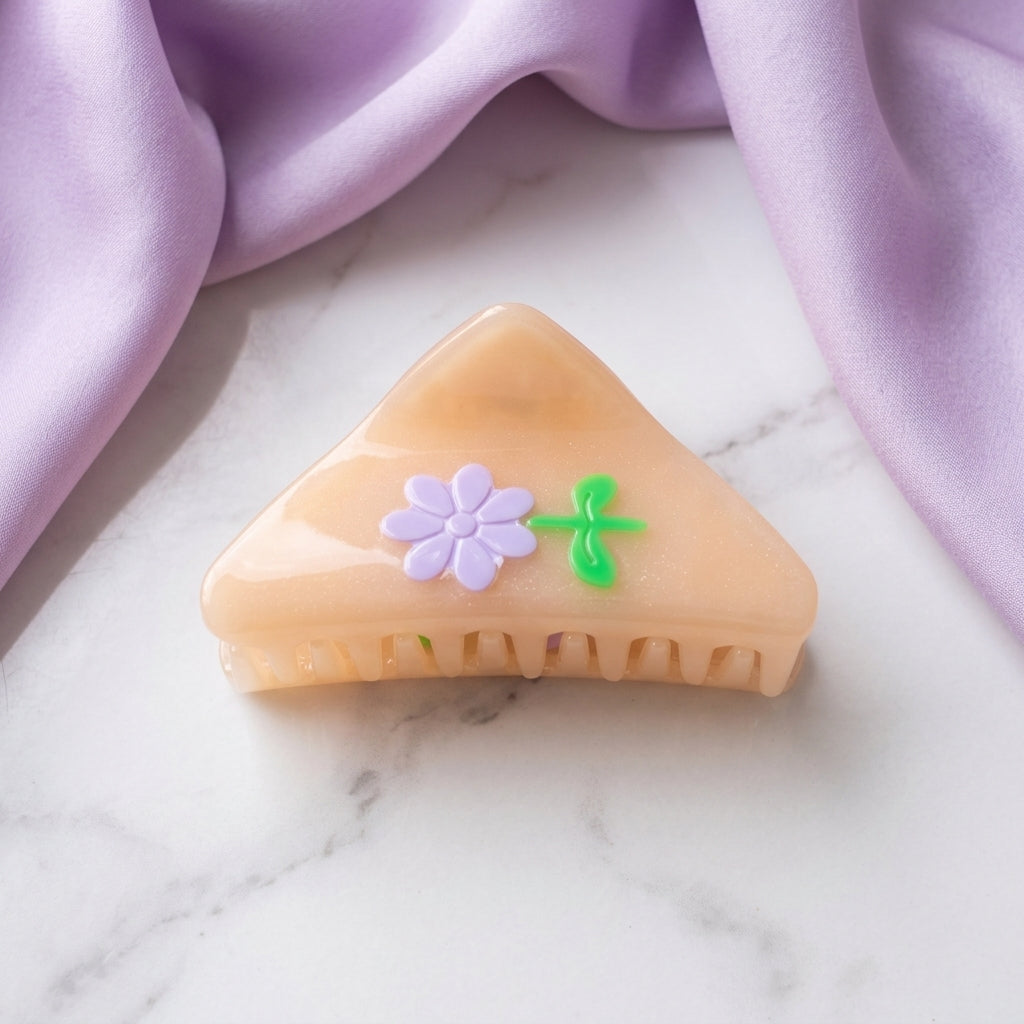 Triangle Daisy Cellulose Hair Claw
