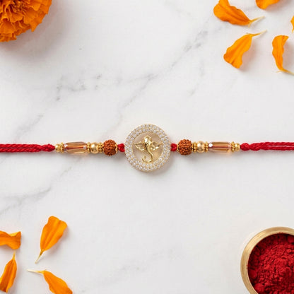Ganesha Crystal-Bordered Rakhi