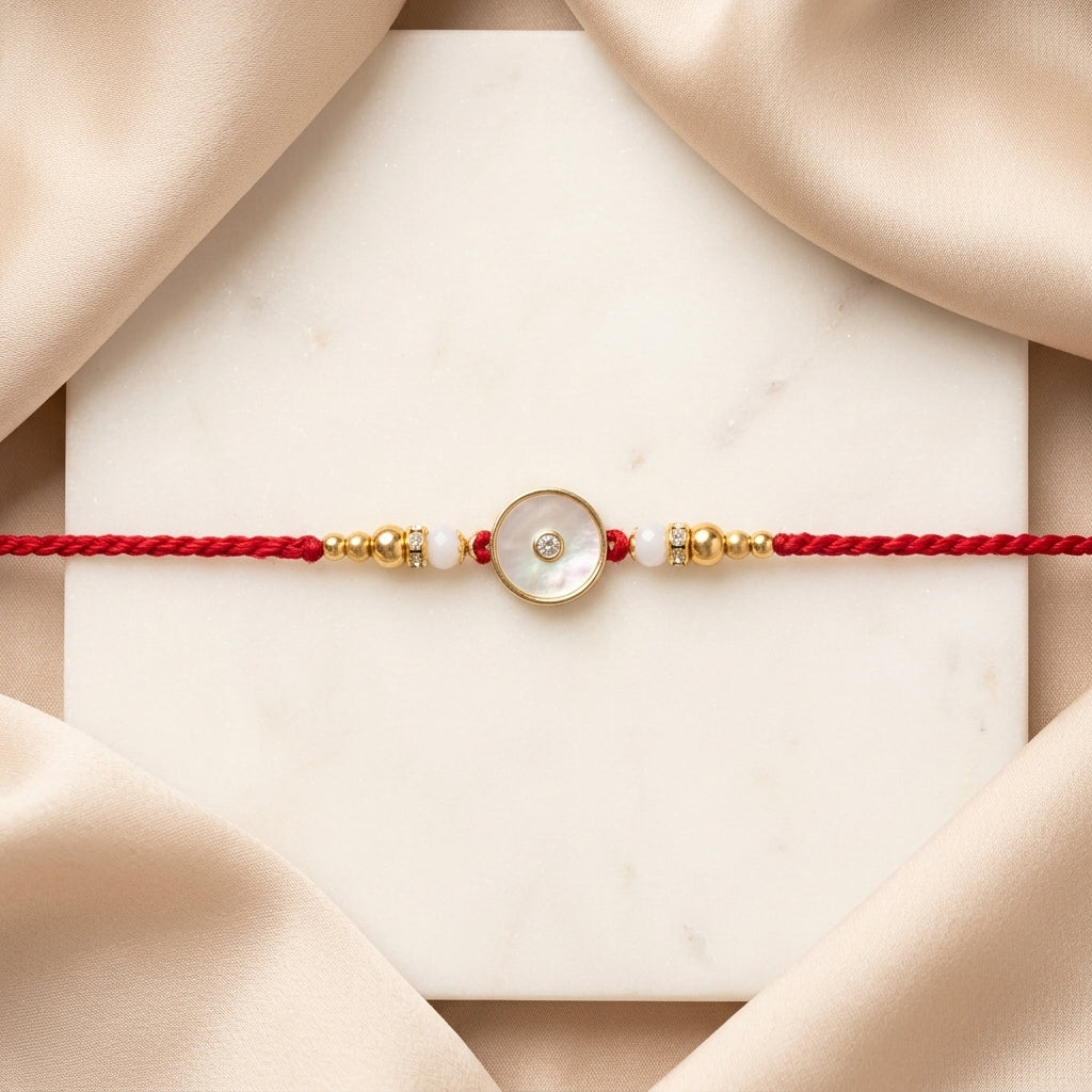 Minimalist Mother of Pearl Rakhi