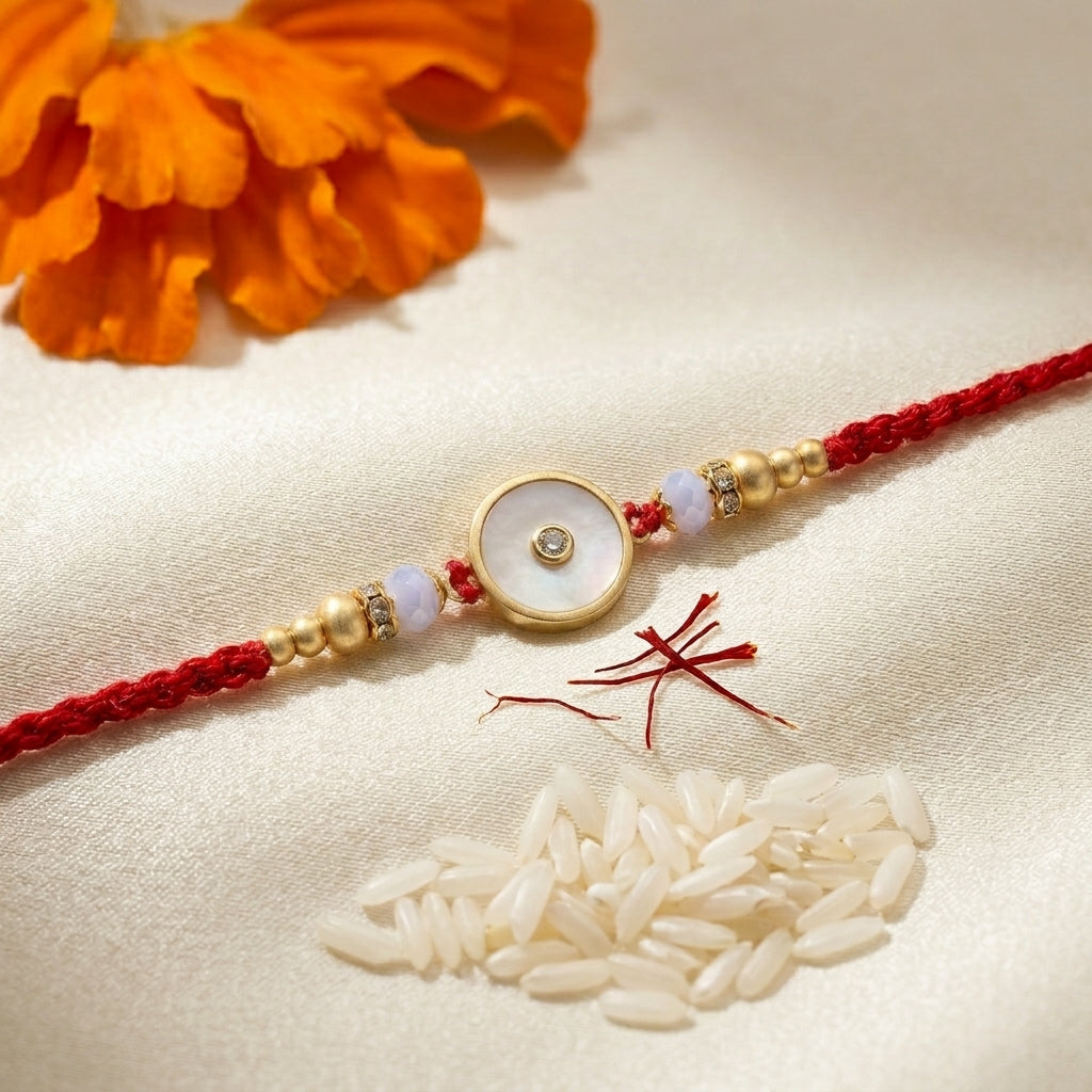 Minimalist Mother of Pearl Rakhi