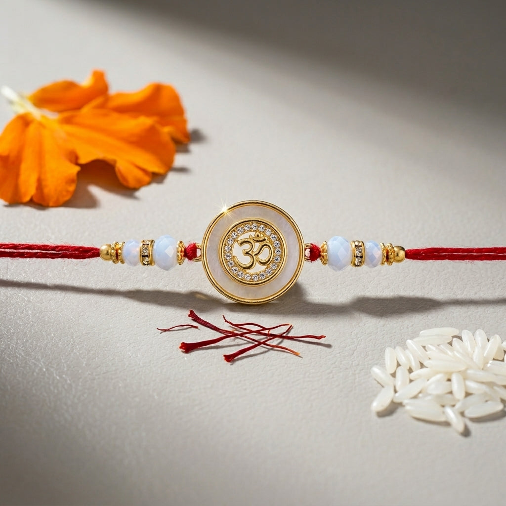 Om Mother of Pearl and Rakhi