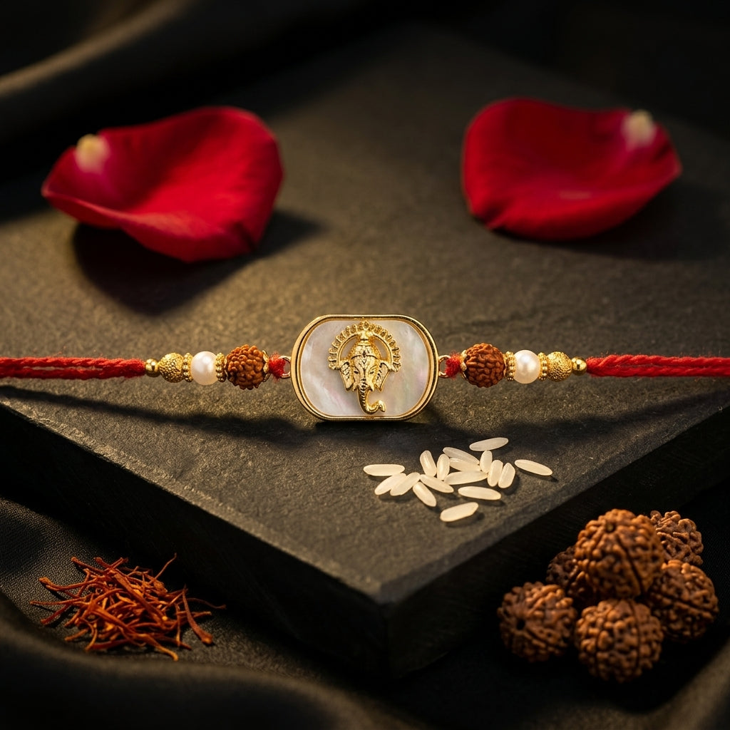 Ganesha Mother of Pearl Rakhi
