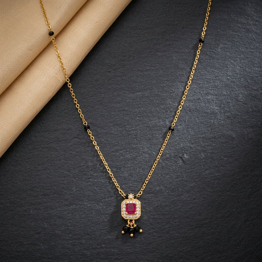 Ruby Drop Diamond Mangalsutra for Women