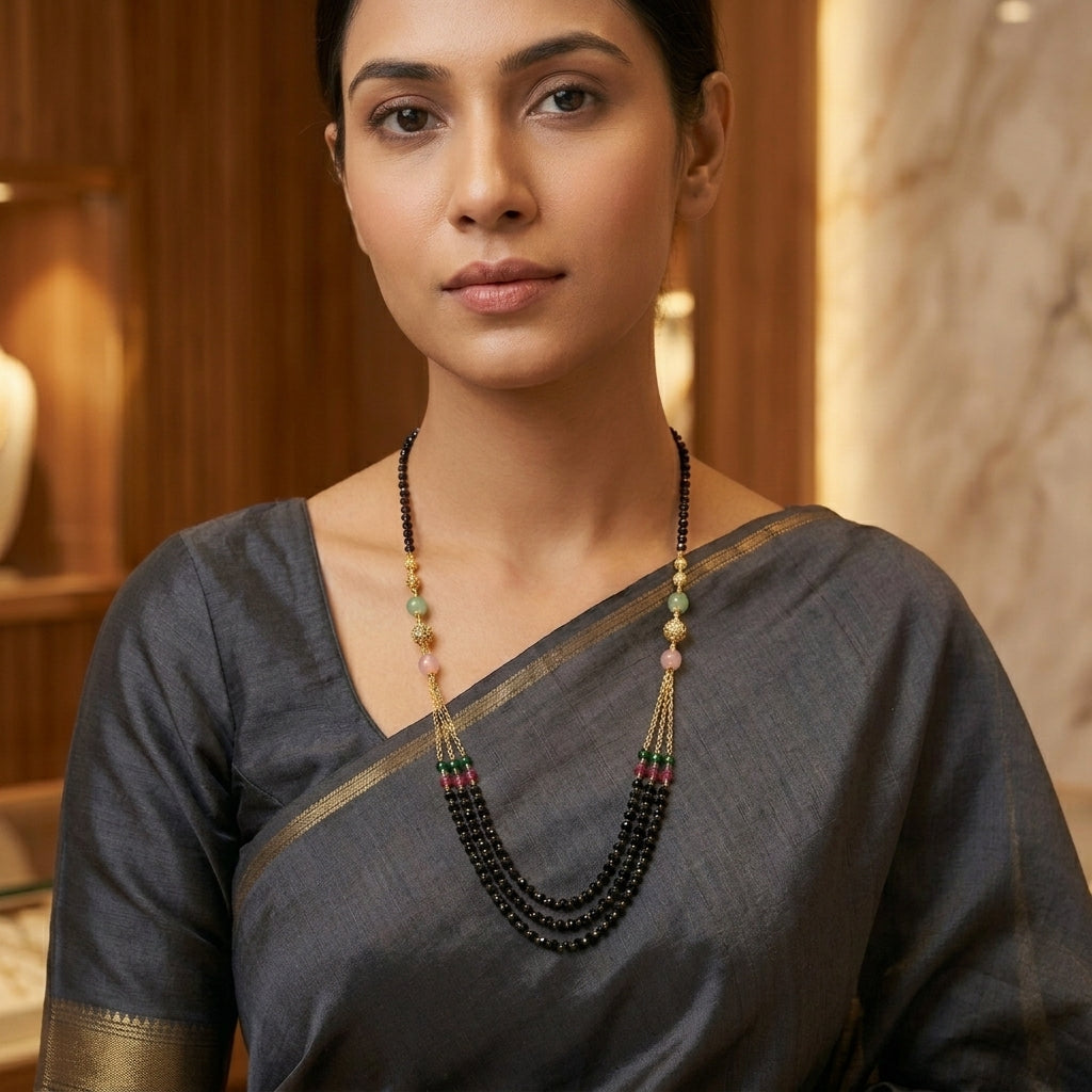 Triveni Beaded Traditional Mangalsutra for Women