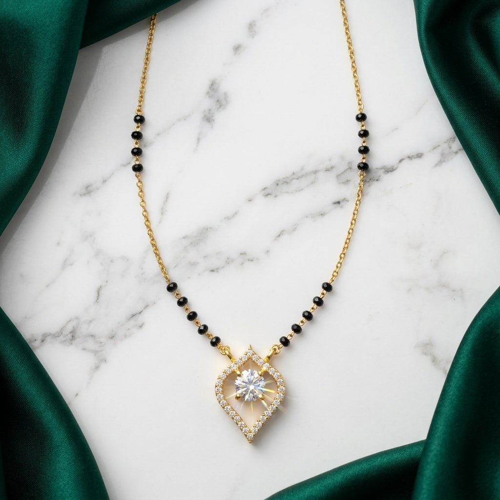 Sparkling Teardrop Diamond Mangalsutra for Women