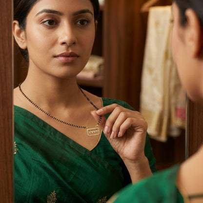 Diamond Drop Bar Mangalsutra for Women