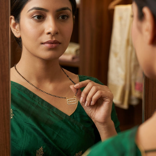 Diamond Drop Bar Mangalsutra for Women
