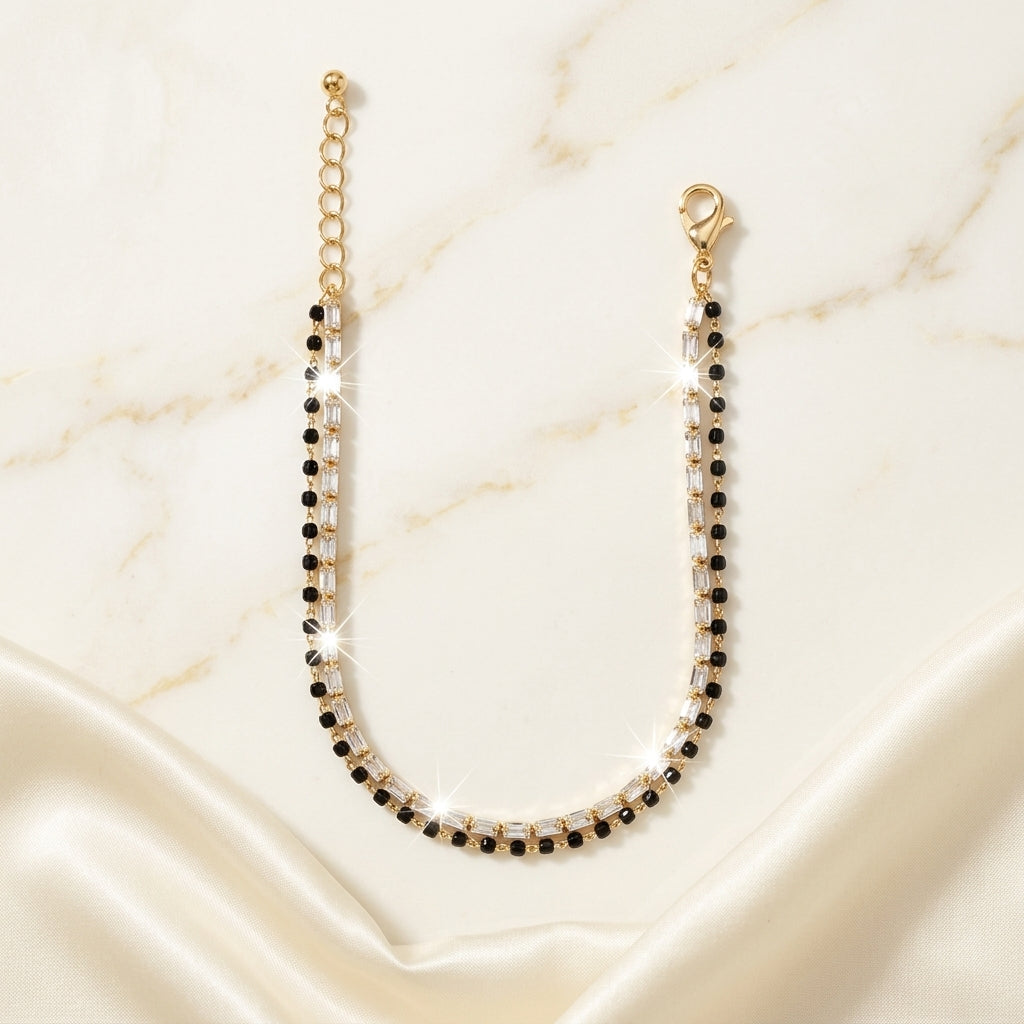 Elegant CZ Hand Mangalsutra Bracelet for Women