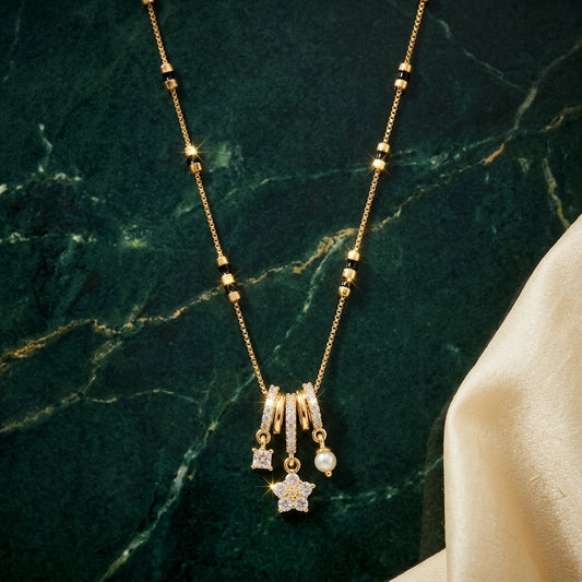 Floral Charm Diamond Mangalsutra for Women