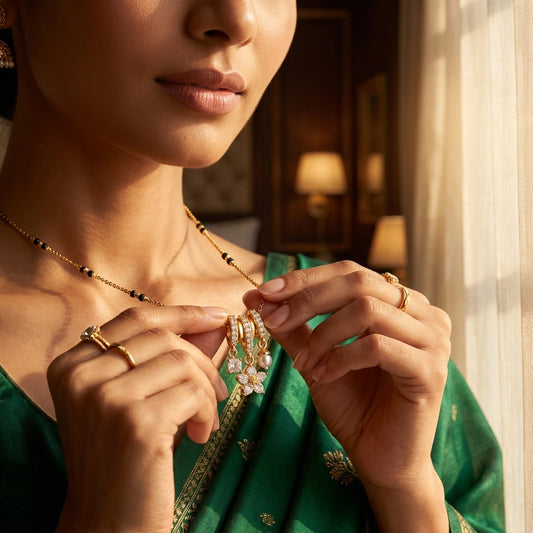 Floral Charm Diamond Mangalsutra for Women