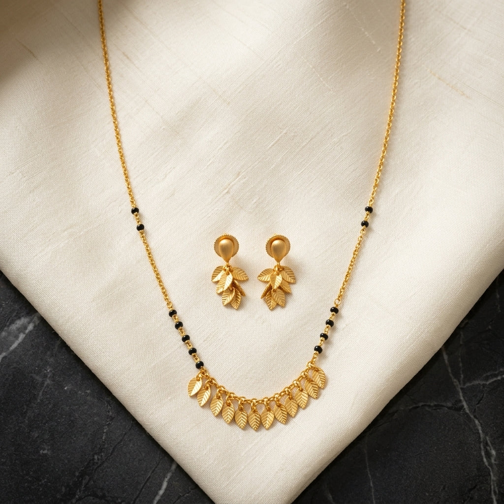 Vanya Leaf Charm Mangalsutra Set for Women