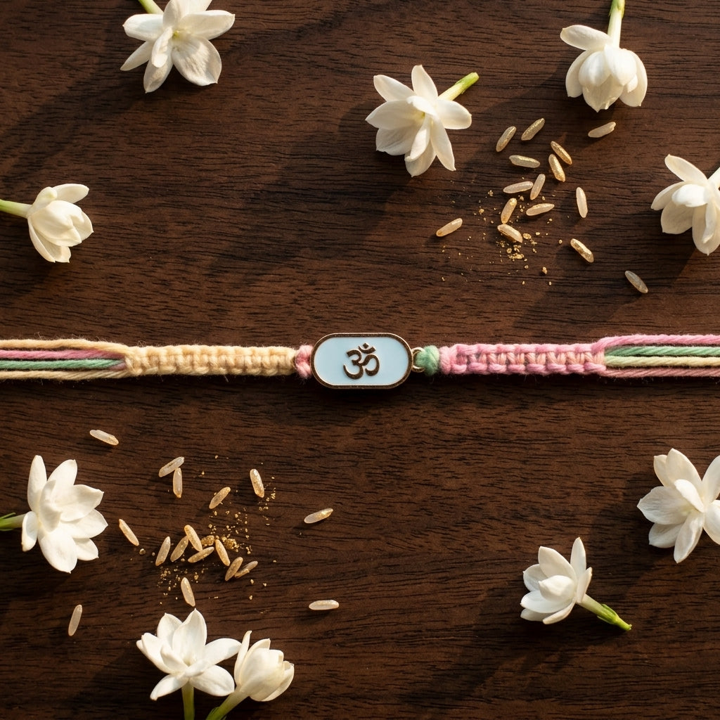Pastel Multicolor Thread Om Rakhi