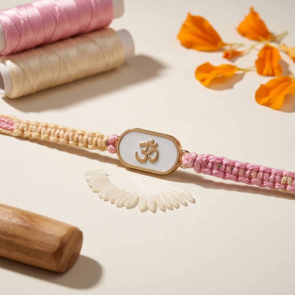 Pastel Multicolor Thread Om Rakhi