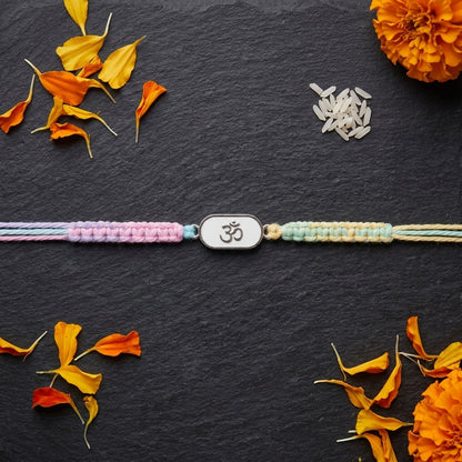 Pastel Multicolor Thread Om Rakhi