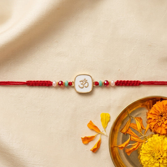 Traditional Om Red Rakhi