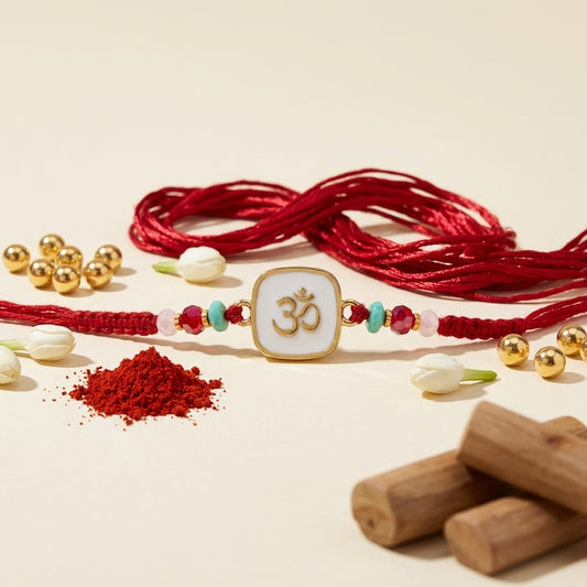 Traditional Om Red Rakhi