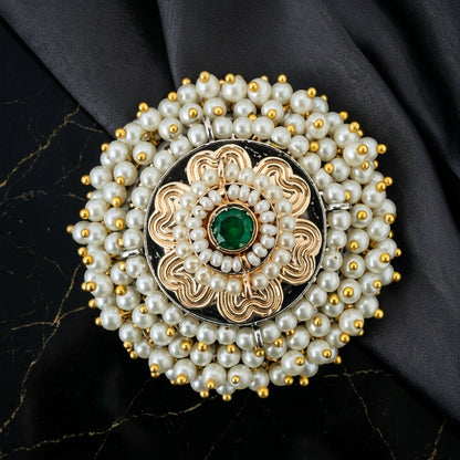 Floral German Silver Statement Ring