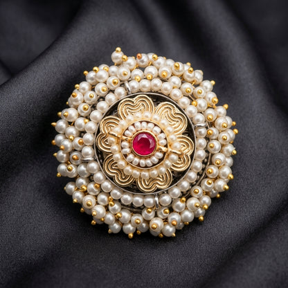 Floral German Silver Statement Ring