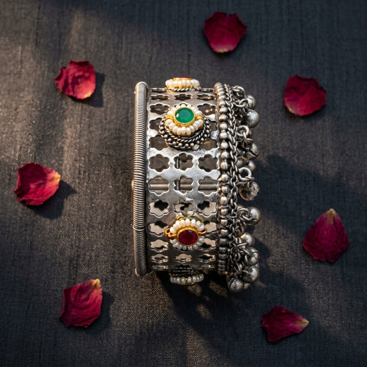 Lattice Jhumki German Silver Cuff