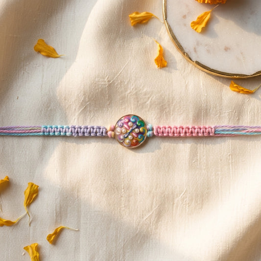 Pastel Multicolor Thread Bhai Bhabhi Rakhi