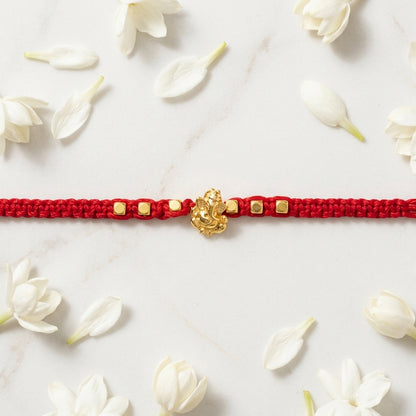 2PC Elegant Gold-Tone Ganesha Rakhi