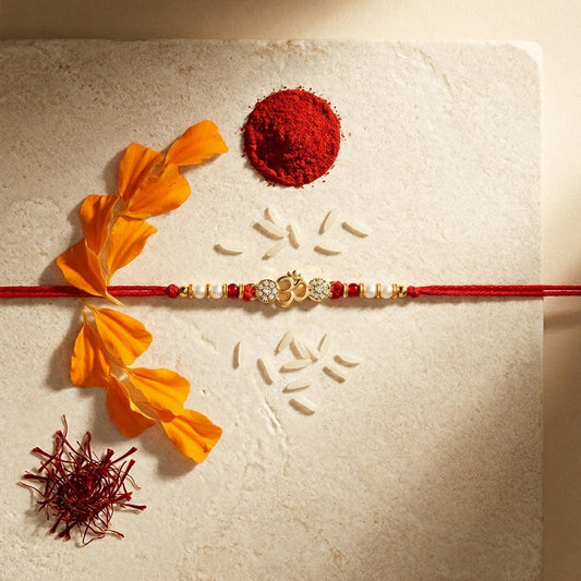 Exquisite Gold-Tone Om Rakhi