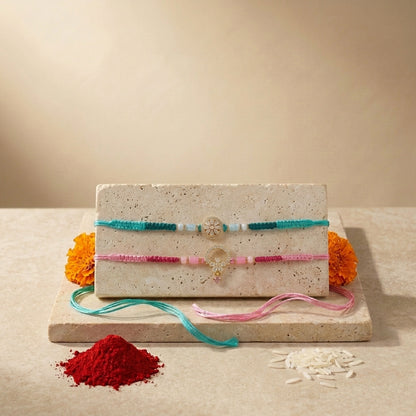 Elegant Stone-Studded Designer Bhai Bhabhi Rakhi