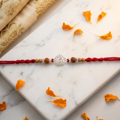Spiritual Silver Tone Om Rakhi