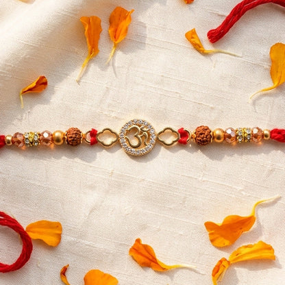 Stone-Studded Om Designer Rakhi