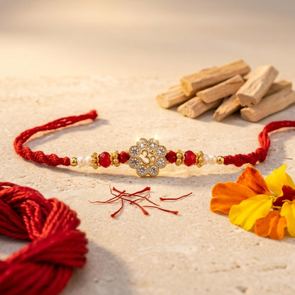 Floral Om Designer Rakhi