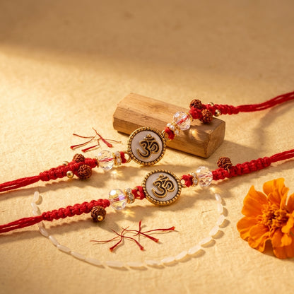 Sacred Om Designer Bhai Bhabhi Rakhi