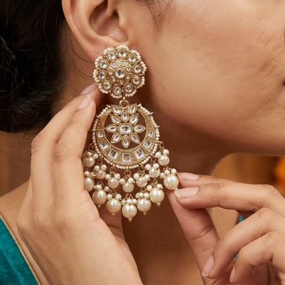 Royal Kundan \Chandbali Earrings