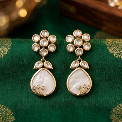 Kundan and Mother-of-Pearl Earrings