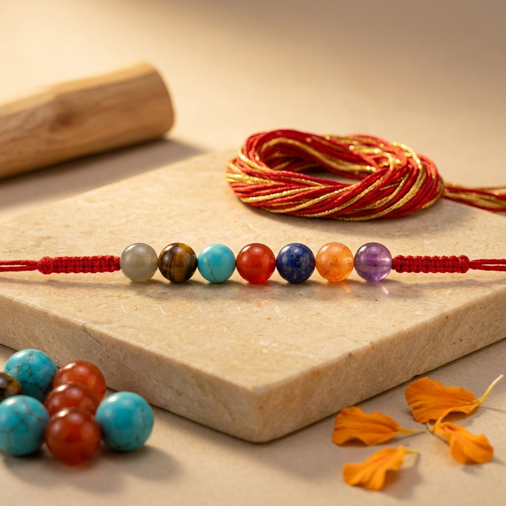 Seven Chakra Gemstone Rakhi