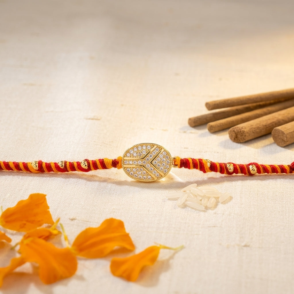 Elegant Stone-Studded Designer Rakhi