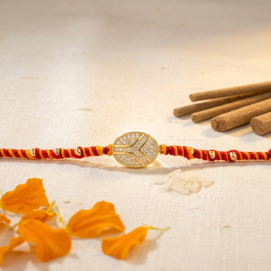 Elegant Stone-Studded Designer Rakhi