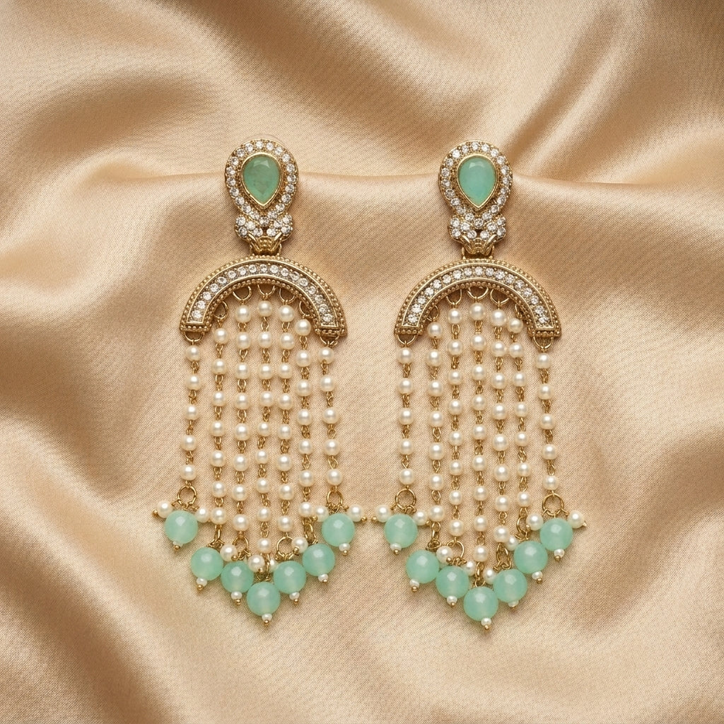 Regal Emerald Layered Earrings