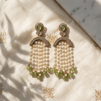 Regal Emerald Layered Earrings