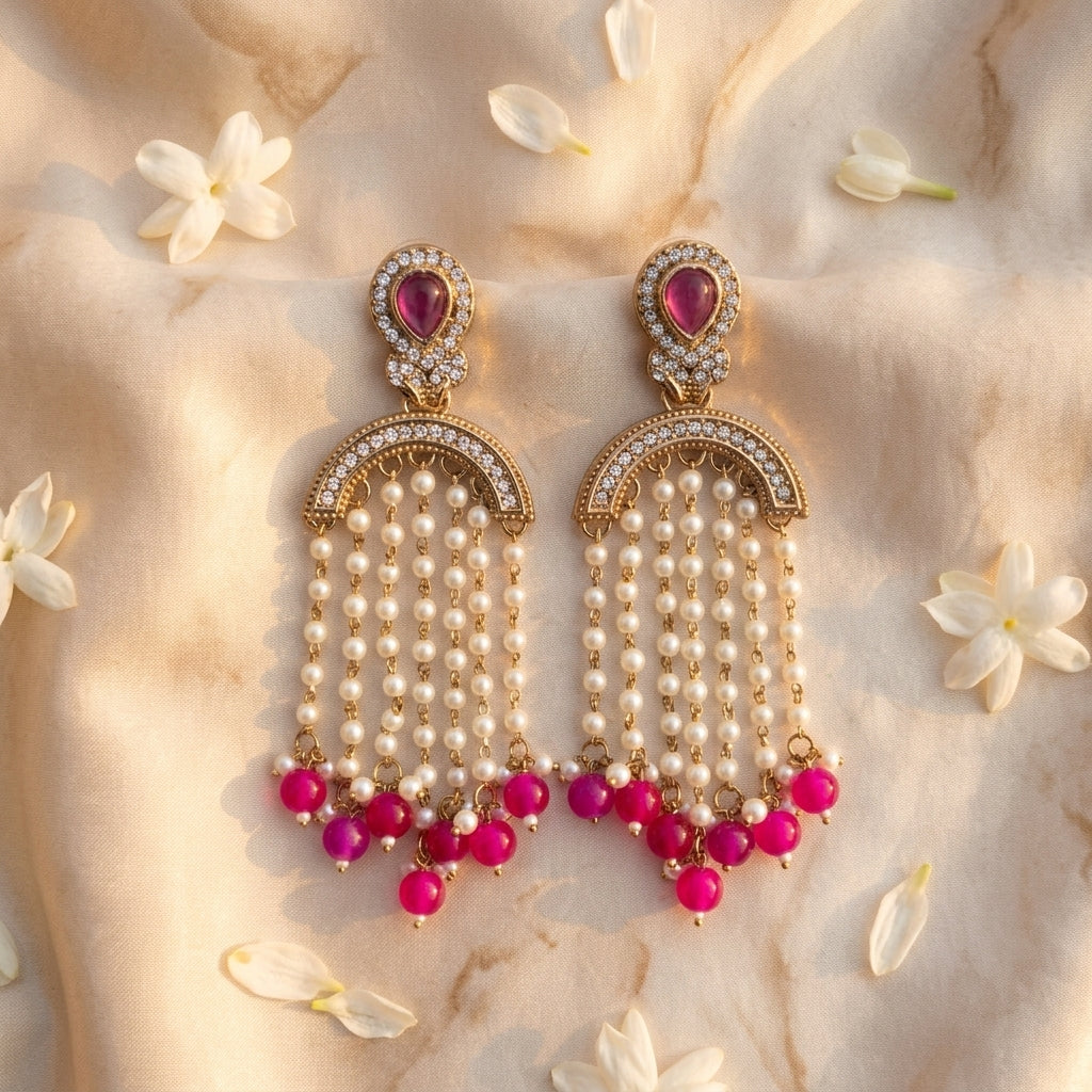 Regal Emerald Layered Earrings