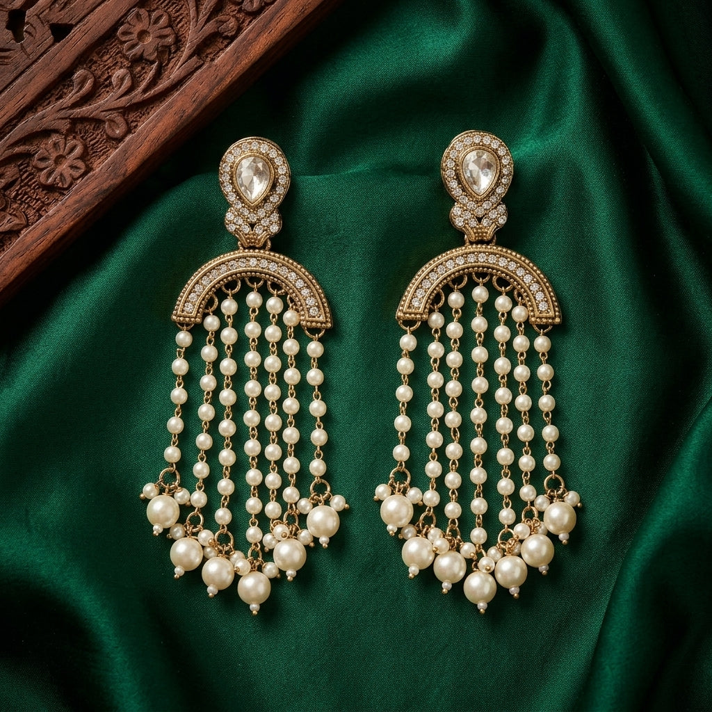 Regal Emerald Layered Earrings