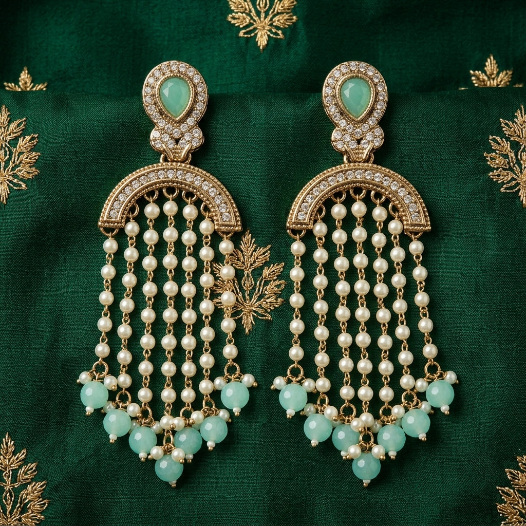 Regal Emerald Layered Earrings