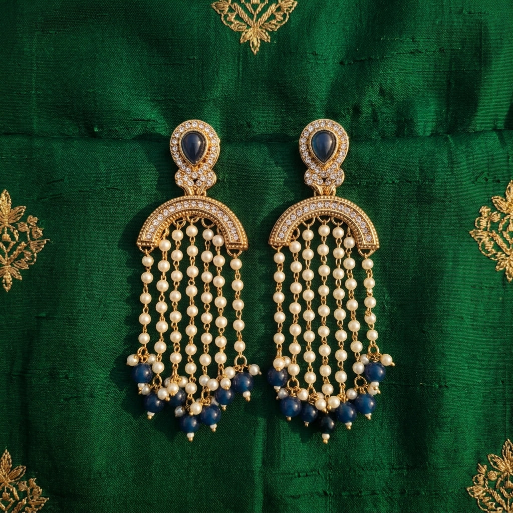 Regal Emerald Layered Earrings