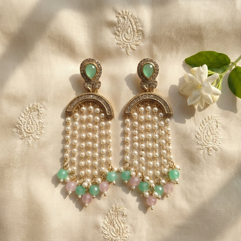 Regal Emerald Layered Earrings