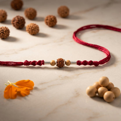 Traditional Silver-Tone Designer Rakhi