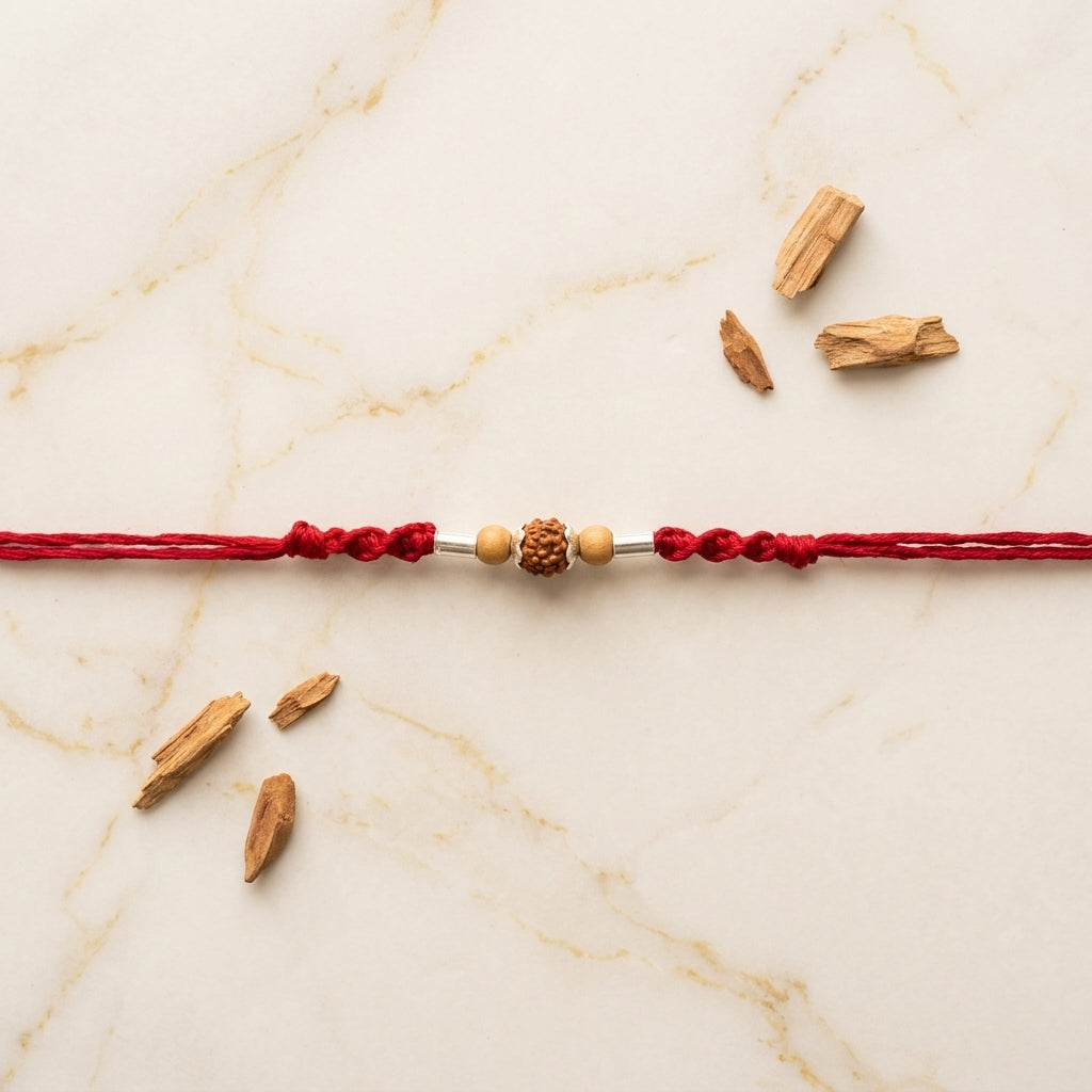 Traditional Silver-Tone Designer Rakhi