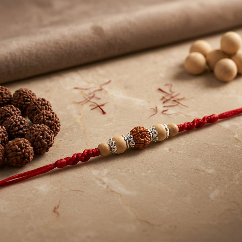 Minimalist Rudraksha Rakhi